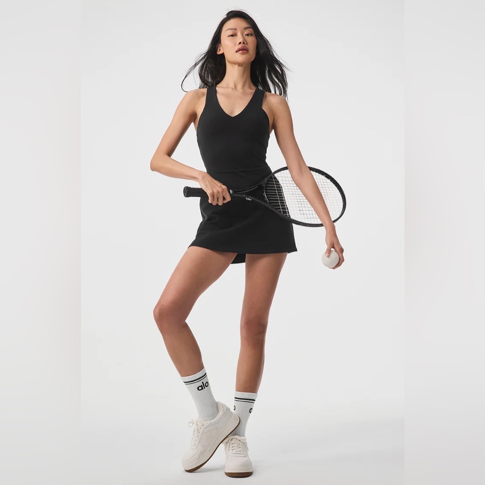 ALO Yoga Black Racerback Mini Dress